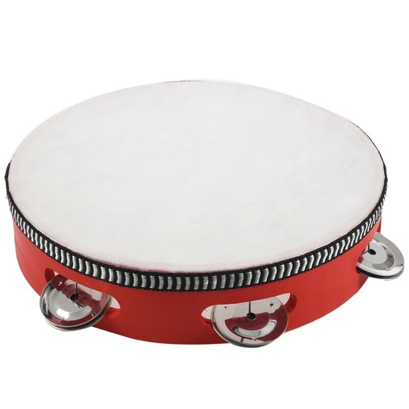 8inch Musical Tambourine Tamborine Drum Round Percussion Gift for KTV Party