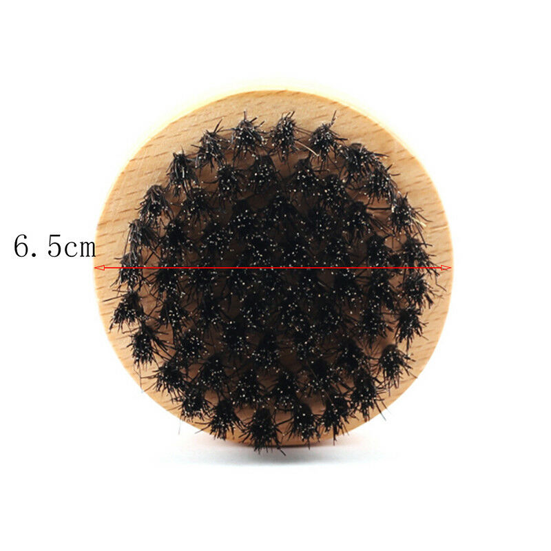 1pc wood boar hair bristle beard mustache brush military hard round wood han FT