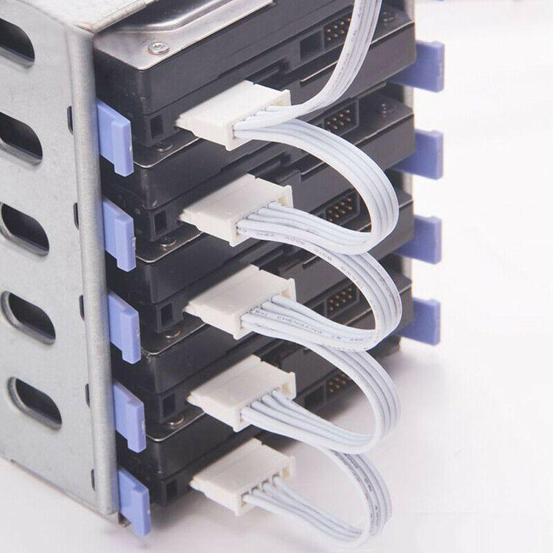 1 To 5 SATA 18AWG Wire Power Cable Splitter  Adapter For PC Server HDD SSD White