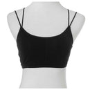 Women Sexy Crop Tops Strap Vest Cut Out Shirt Beach Tank black