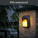USB Solar Wall Light Waterproof Garden Landscape Human Induction Flame Lamp
