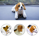 PRO,Car Vehicle Interior Ornament White Bobbing Head Nodding Dog White R8Y0