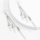 New Fashion Punk Tassels Sword Shape Pendant Drop Dangle Stud Earring Jewelr Ew