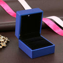 LED Lighted Earring Ring Gift Box Wedding Engagement Jewelry Case (Blue) A
