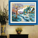 Winter Garden Wonderland Embroidery Kit Precise Printed Needlework Cross Stitch