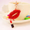 Sparkling Lipstick Lip Women Bag Car Key Accessories Pendant Keychain Red