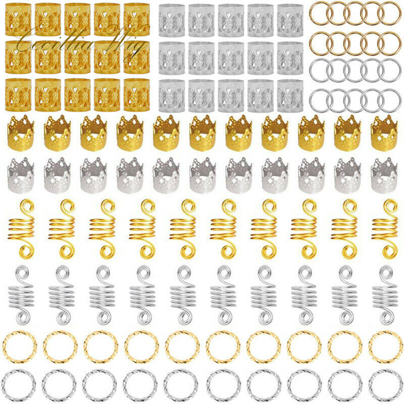 110pcs/Set Hair Braid Dreadlock Beads Braiding Hair Extension Accessories  l Kw