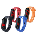 LED Digital Watch Touch Screen Silicone Smart Wristwatch Bracelet Black
