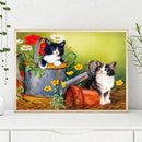 Diamond Painting Kits Cats and Flowers Full Round Drill Picture Handicraft
