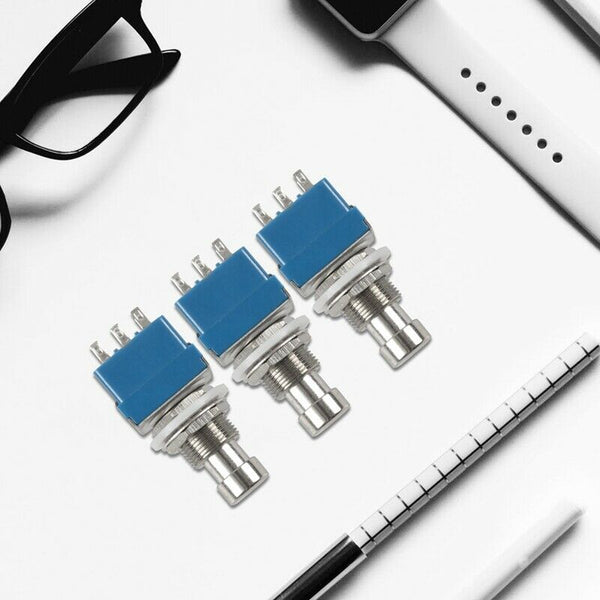 3Pcs 9-Pin 3PDT Guitar Effects Pedal Box Stomp Foot Metal Switch True Bypas