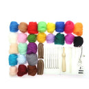 25 Color Wool Felt Needles Tool Set Needle Felting Mat Starter DIY Kit Xmas Gift