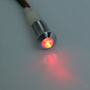 8mm 12V LED Metal Indicator Low Arched Light Lamp with Wire Red & Green Light