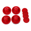 4Pcs Air Hockey Table Goalies with 4pcs Puck Felt Pusher Mallet Grip Color