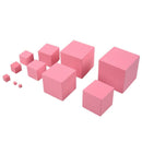 Wooden Mathematics Toys Pink Tower Solid Wood Square 0.7-7CM Early Preschoo B5Z1