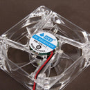 2pcs 80mm 80x25mm Clear Fans 4 LED Blue 4pin for Computer PC Case Cooling Cooler