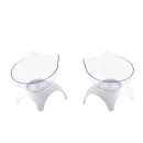 2x Cat Kitty Elevated Bowls Raised Container For Cats And