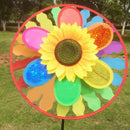 Sunflower Windmill Triple Wind Spinner Yard Garden Decoration Child Kids Toys BX