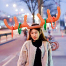 Inflatable Reindeer Antler Hat Toss Rings Xmas Gift Holiday Party Game Moos W7A5