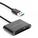 3 in 1 Universal Memory Card+TF Card+CF Card High-Speed USB3.0 Card Reader A