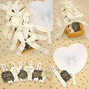 36 Pcs White Wedding Fan - Fans for Ceremony Invitations Heart Shaped Foldi