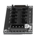 4-Pin or SATA 15-Pin to 8 Way 4-Pin PC Chassis Cooling Fan Splitter Hub Panel