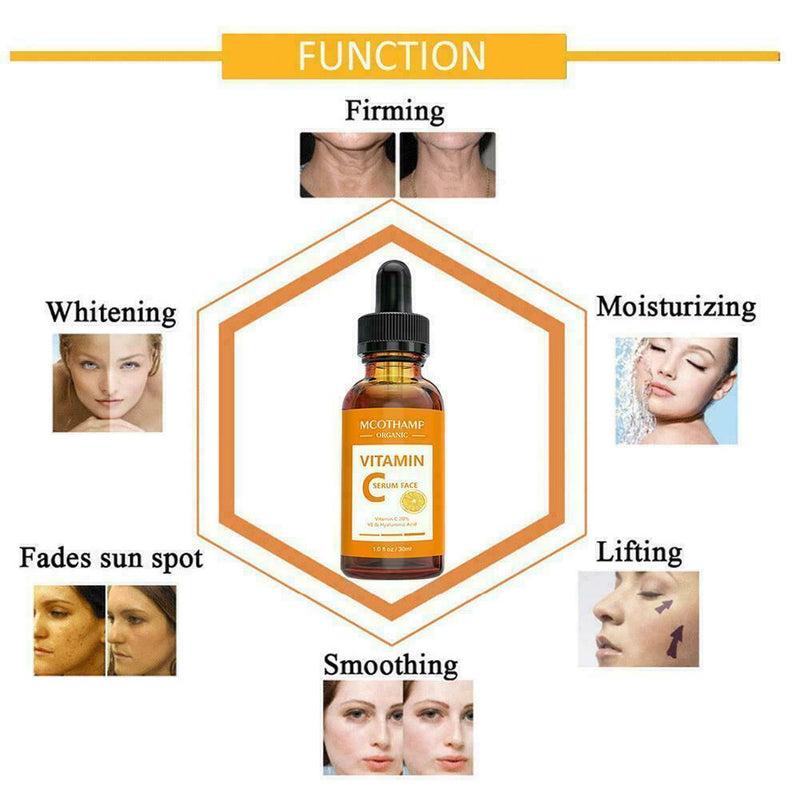 30ml Natural Vitamin C Skin, Face Serum + Anti Ageing & Retinol, Vit U6Z7