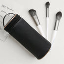 Portable PU Leather Makeup Brushes Holder Cosmetic Tools Organizer (Black) A