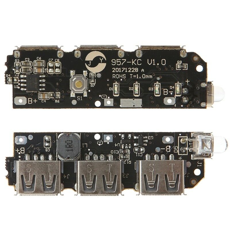 DIY 5V 2.1A 3 USB Power Bank Battery Charger Module Circuit Board Step Up Boost