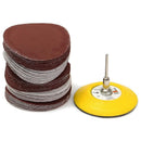 (75mm) Loop Hook Sanding Pad Shank + 60Pcs Flocking Sand Paper Kit