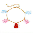 Women Multilayer Anklet Acrylic Bear Pendant Foot Chain Female Leg Jewelry Gift