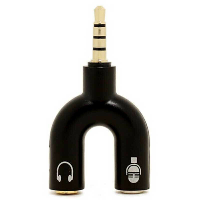 3.5mm Audio Jack to Headphone and Microphone Mic U Splitter Converter Adaptor