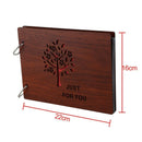 DIY Photo Album Wood Cover Anniversary Scrapbook 8 X 6 inches Self-adhesive A1I7