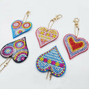 5Pcs/Set Diy Full Diamond Painting Love Heart Keychain Cross Stitch Embroid
