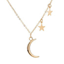 Fashion Romantic Moon Star Pendant Alloy Clavicle Necklace Women Jewelry