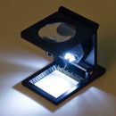 Double 10X Zinc Alloy Ruler Folding Scale Magnifier Cloth Magnify Glass NJZ
