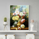 Painting By Numbers Kit DIY Pot Flower Hand Painted Canvas Oil Art Picture