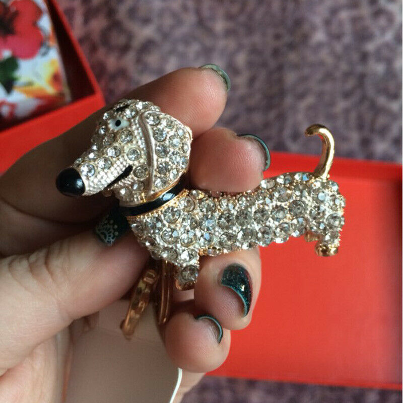 Fashion Dog Dachshund Keychain Bag Charm Pendant Keys Holder Keyring Jewelr X8E1