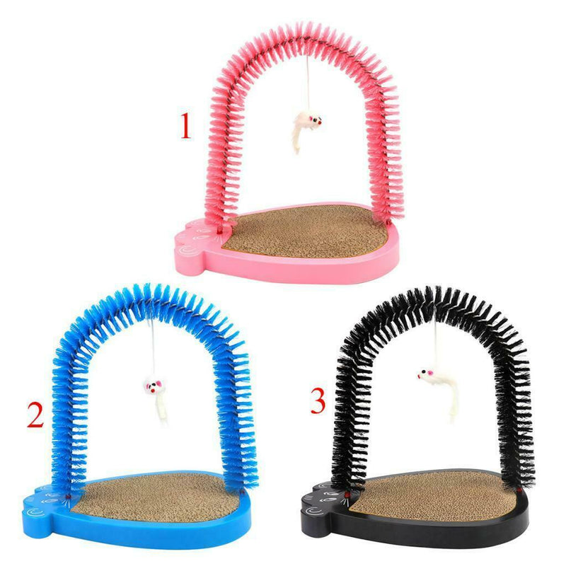 Cat Scratcher And Grooming Arch, Self Groomer and Massager With Catnip and