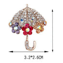 1X Fashion Personality Umbrella Design Women's Christmas Brooch Pin Rhinest U6F7