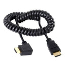 90 Degree Right Angled HDMI to HDMI Stretch Spring Cable for HDTV DVB DVD P