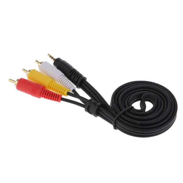 3-RCA Male to 3.5mm Mini Jack Male Jack Composite Audio Video A/V Splitter Cable