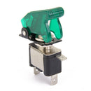 12V 20A Car Auto Cover Green LED SPST Toggle Rocker Switch Racing ON-OFF
