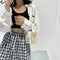 Cartoon Cute Canvas Handbag Drawstring Clutch Totes Shoulder Bag Composite Set