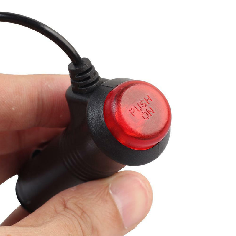 Cigarette Lighter Power Supply Adapter Cable with Switch Fuse 12V-24V 3A
