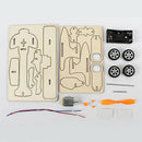 Children Kids Diy Electric Wood Racing Car Assembled Puzzles Scientific Exp