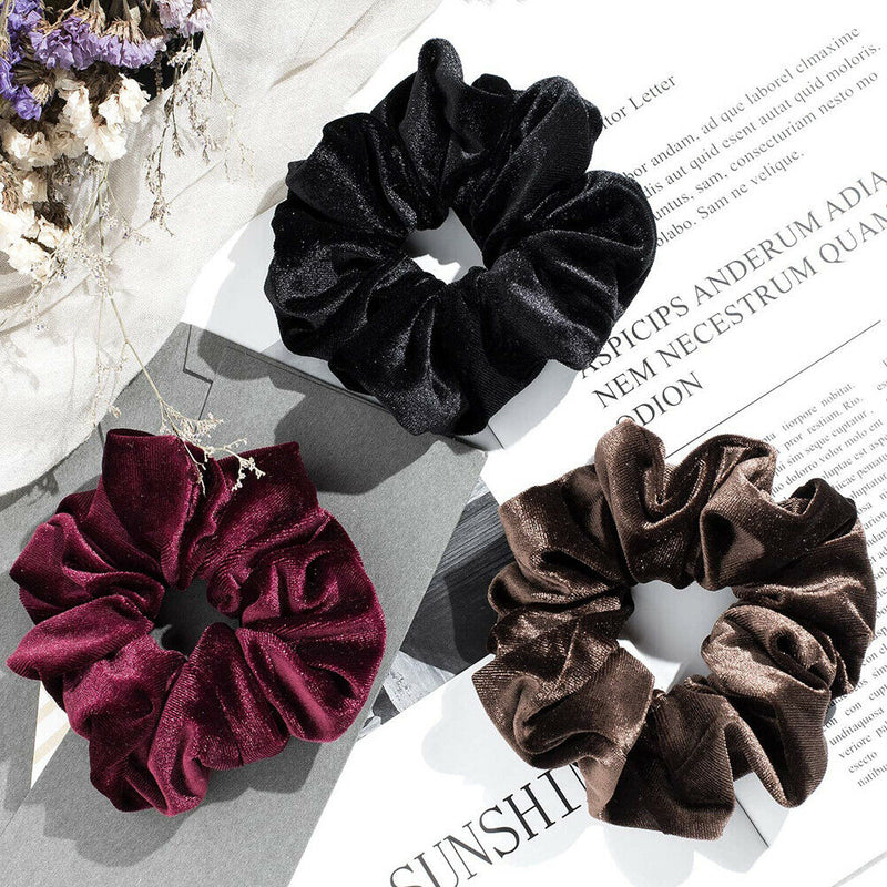 6pcs Velvet Hair Loop Rope Scrunchies Hair Band Women Retro Ponytail Holder