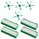8pcs Side Brushes+Filter for VR200 Sweeper Robot Vacuum Cleaner Spare Parts
