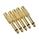 5pcs 6.35mm 1/4" Male Mono Plug To RCA Female Jack Audio Adapter Connector Q6H5