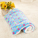 Dog Cat Blanket Pet Cushion Bed Soft Velvet Winter Warm Sleep Mat(Blue M) A