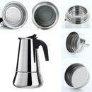 Big Belly Stove Mocha Coffee Pot Moka Stainless Steel Coffee Maker (300ml) A